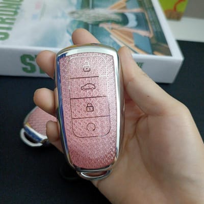 Motif losange rose TPU Pour Chery Jaecoo J7 J8 Tiggo 8Pro Omoda 5 Housse de protection pour clé de voiture intelligente à distance Sac porte-clés Accessoires gray