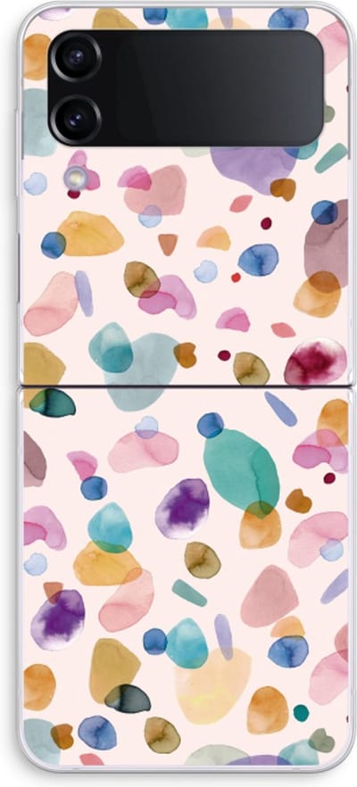 Case Company® - Hoesje geschikt voor Samsung Galaxy Z Flip4 hoesje - Terrazzo Memphis - Soft Cover Telefoonhoesje - Bescherming aan alle Kanten en Schermrand