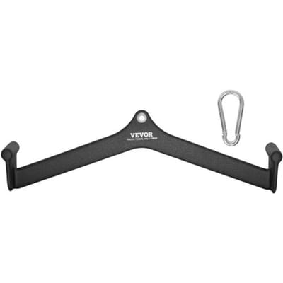 VEVOR Lat Pulldown-bevestiging Roei-V-stangbevestiging 550 kg laadvermogen voor kabelmachines, triceps pulldown-stang, rubberen handgreep voor rugkrachttraining, biceps curl triceps lat pulldown-stang
