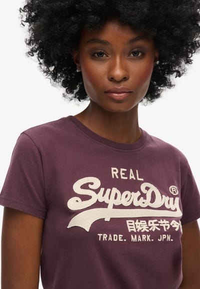 Superdry - T-shirt met geborduurd vintage logo - Dames - T-shirts
