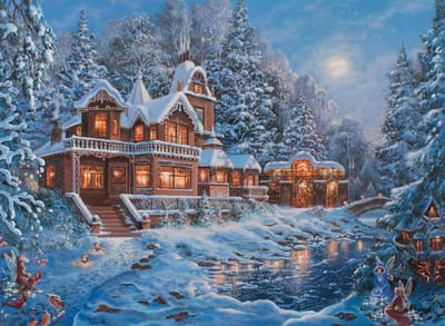 Legpuzzel 1000 stukjes - Winterpuzzel - Ontspanning thuis - Gedetailleerd winterlandschap - 66x48cm