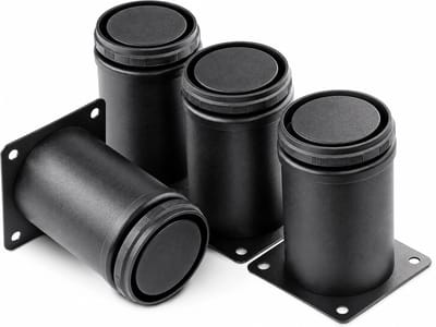 JustValue Meubelpoten Rond Metaal - 8 cm - Verstelbaar - Set van 4 - Zwart - Meubelvoeten