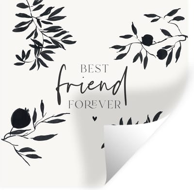 Muurstickers - Sticker Folie - BFF - Best friend forever - Vriendschap - Quotes - Spreuken - 100x100 cm - Plakfolie - Muurstickers Kinderkamer - Zelfklevend Behang XXL - Zelfklevend behangpapier - Stickerfolie