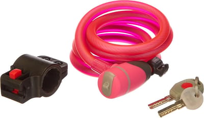 Spiraalkabelslot - Fietsbeveiliging - Fietsen Beveiligen - Met LED sleutel - 150 cm - Roze