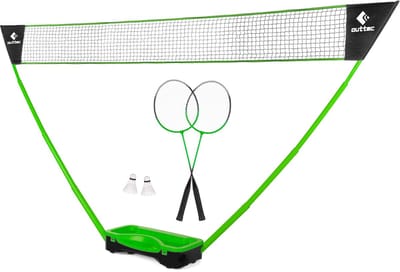 Outtec® Badminton Set - 2x Badmintonrackets - 2x Badminton Shuttles - 1x Badminton Net met Palen - 1x Koffer - Badmintonset - 300 x 150 cm