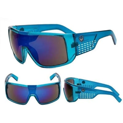 Lunettes de soleil Domo Dragon Surdimensionnées pour Hommes Femmes Mode Vintage Cyclisme Sports Lunettes de Soleil Marque Lunetterie Masque blue