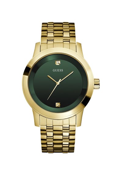 Guess Telescope Quartz Analoog Horloge Gold Tone Behuizing: 100% Roestvrij Staal| Armband: Roestvrij Staal 44 mm U11576G6M