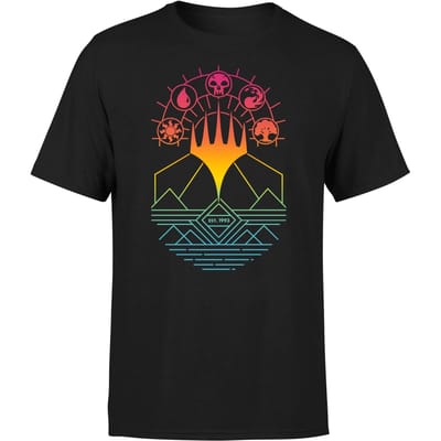 Magic The Gathering Colour Linework Design Men's T-Shirt - Black - L