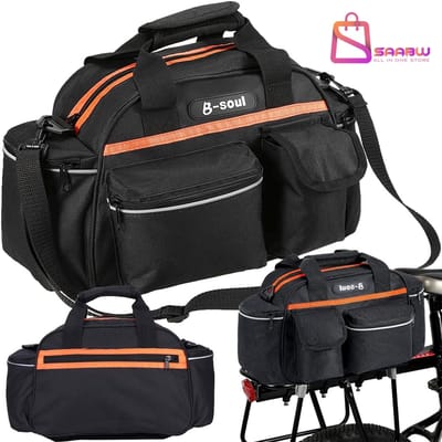 Fietstas Bagagedrager – Waterdicht 15L – Met Schouderriem & Reflecterende Strip – 5 Vakken fietstassen – fietstassen electrische fietsen – 62099
