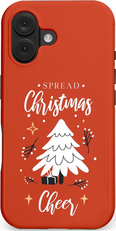 Casetastic hoesje geschikt voor Apple iPhone 16 - MagSafe - Dubbellaagse bescherming - Verspreid het Kerstfeest - Fashion Case - Terracotta