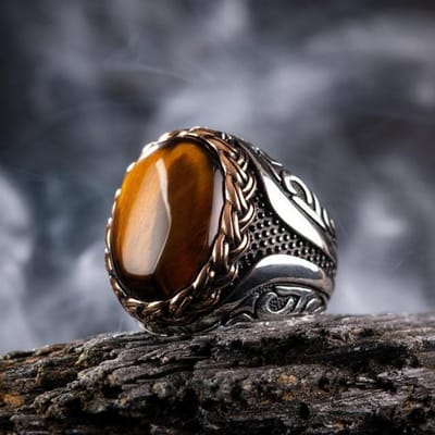 Handgemaakte Turkse Turquoise Kralen Ring Voor Mannen Vrouwen Antieke Zilverkleur Zeeblauw Rode Zirkoon Ring Islamitische Vintage Sieraden 6 -13 13 black