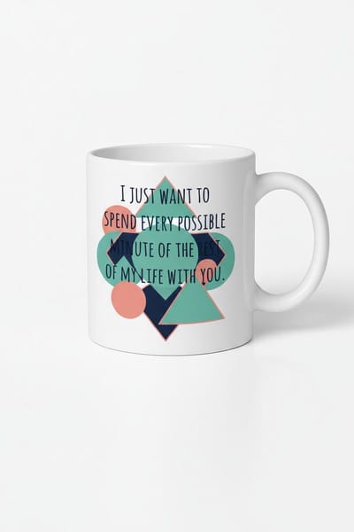 Romantische Liefdesmok - 'Rest van mijn leven met jou' - Geometrisch Design Cadeau