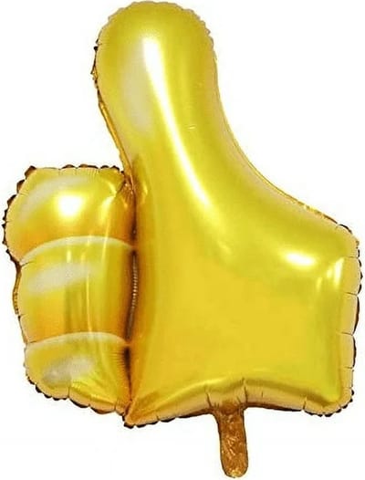 Folie ballon goud Thumbs Up - folie - ballon - duimpje - goud - thumbs up - geslaagd - kampioen - succes - good luck