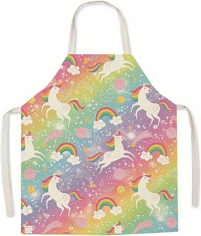 Kookschort Kind - Keukenschort Unicorn Regenboog - Kinderschort - 2-6 jaar