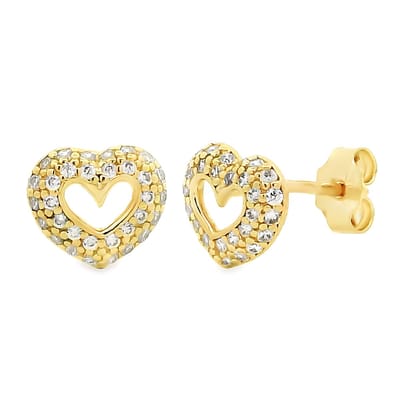 Juwelier Zwartevalk 14 karaat gouden hartjes oorbellen - 12.383