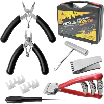 Outils combinés de cordage de raquette de badminton, avec pince de démarrage, crochet de cordage, pince à nez courbé volant noir
