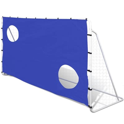 vidaXL - Voetbaldoel - met - richtmuur - hoogwaardig - 240x92x150 - cm - staal