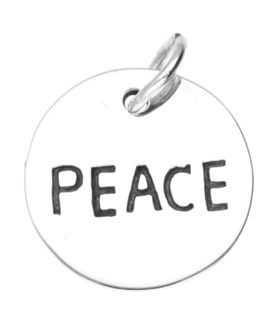Zilveren Peace kettinghanger
