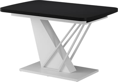 Vicco Eettafel Fenaro, Zwart/Wit, 120-160 x 80 cm 2 delen