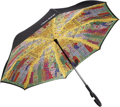 Goebel - James Rizzi | Upside Down Paraplu My New York City Sunset | Pop Art - 108cm - 2 stuks