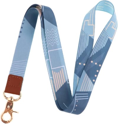 DW4Trading Sleutelkoord Blauw - Sleutelhanger - Keycord - Lanyard - Lengte 48 cm