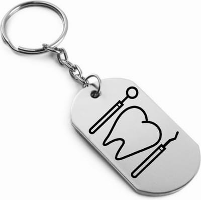 Akyol - Tandarts Sleutelhanger - Tandarts - Orthodontist - Leuk kado voor iemand die tandarts is - 2,5 x 2,5 CM
