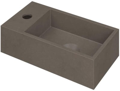INK - Fontein Quartz Links met Kraangat - 360x180x90 mm - Quartz Beton
