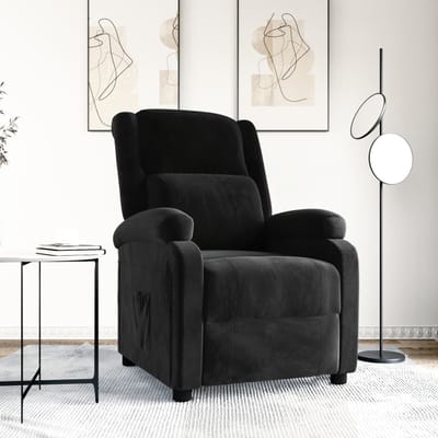 vidaXL - Fauteuil - verstelbaar - fluweel - zwart