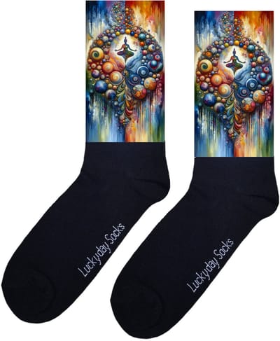 Geometrisch - Valentijns Cadeau - Yoga sokken - Grappige sokken - Leuke sokken - Hem Haar sokken - Vrolijke sokken - Sint cadeau - Vaderdag - Moederdag - Verjaardag cadeau - Kerst cadeau - Leuk Cadeau - Chakra - Socks maken Happy - 37-44