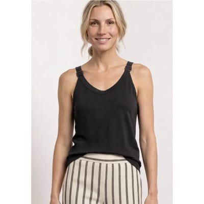 Top met V-hals en decoratief detail