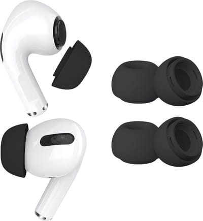 MMOBIEL 2 Paar Vervangende Oordopjes Tips Geschikt voor AirPods Pro Gen 1 & 2 - Antislip Siliconen Oordopjes met Ruisonderdrukkingsgat, Draagbare Opbergdoos en Passen in Oplaadcase - M - Zwart