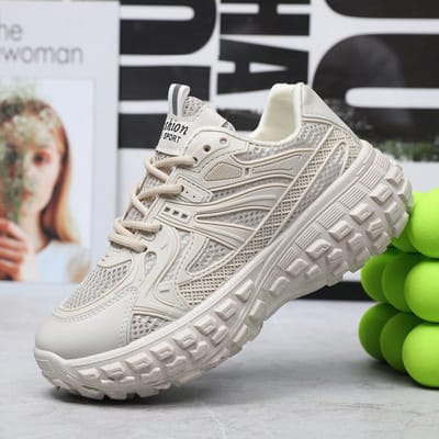 Nieuwe Damesschoenen Mesh Ademend Koppel Sneakers Muffin Platform Papa Schoenen Heren- en Dames Casual Schoenen 40 gray