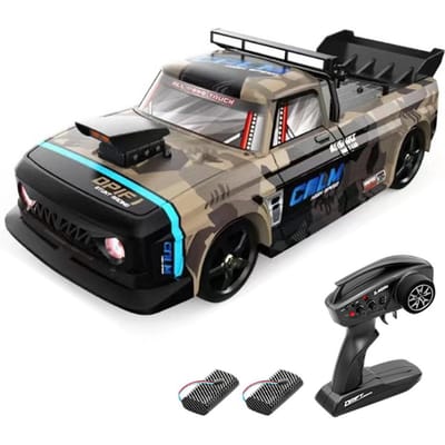 Voiture de drift télécommandée, 1:Voiture jouet électrique rechargeable 12 4WD Véhicule de course à grande vitesse 30 KM/H 2 Battery jaune/gris