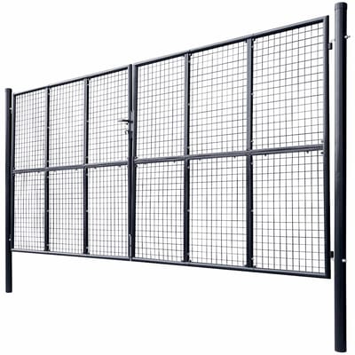vidaXL - Tuinhek - van - gaas - gegalvaniseerd - staal - 400x200 - cm - grijs