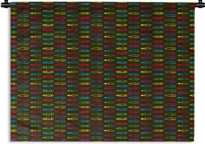 Wandkleed - Wanddoek - Potloden - Patronen - Stift - Regenboog - 120x90 cm - Wandtapijt