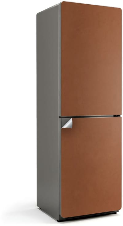 Wallfluent Koelkaststickers - Bruin Koelkast Folie - 60 cm x 190 cm - Bruin Koelkaststickers - Grote Koelkast Sticker - Koelkast Cover - Decoratieve Koelkaststicker - Koelkast Opknappen Sticker