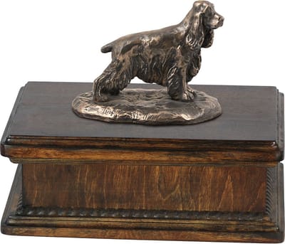 Engelse Cocker Spaniel urn - elegante urn met hondenstandbeeld