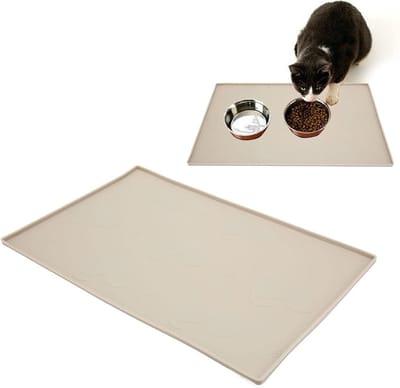 Hondenvoerbakmat en Kattenbakmat van Waterdicht Silicone, Antislip en Gemakkelijk Schoon te Maken voor Voeding en Drinken
