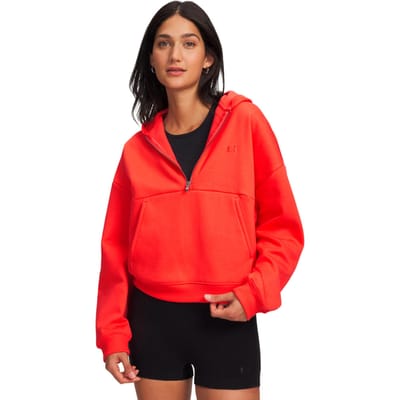 Under Armour Icon Fleece Halfzip Sweater met capuchon Dames-rood, rood