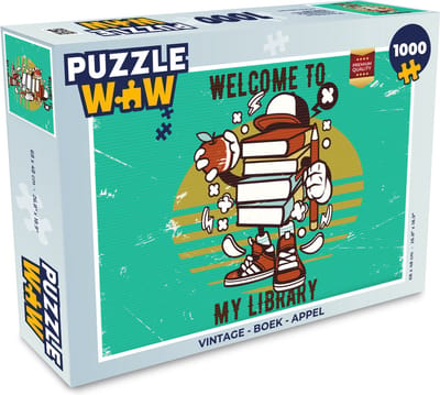 Puzzel Vintage - Boek - Appel - Legpuzzel - Puzzel 1000 stukjes volwassenen