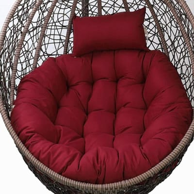 Hangstoel Kussen - Zitkussen Rond - Buiten Ontspannen - Extra Dikke Vulling - 120cm Diameter - Wijnrood