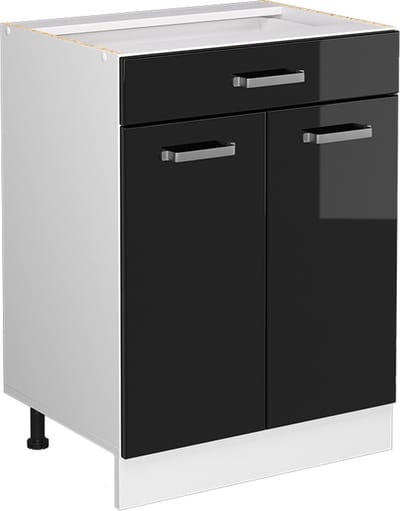Vicco R-Line Keukenonderkast – 60 cm met lade, zonder werkblad Zwart hoogglans