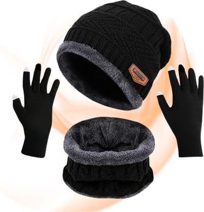 Livano Nekwarmer - Heren - Dames - Fleece - Motor - Bandana - Masker - Colsjaal - Winter - Sjaal - Gewatteerd - Set - Zwart