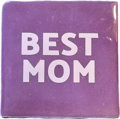 Hippe tegeltje met tekst: Best mom | Mauve paars | Pastel roze | Gepersonaliseerde cadeau | Hippe Spreuktegel | Nieuwe woning cadeau | Verjaardagscadeau | Verjaardag | Birthday | Housewarming cadeau