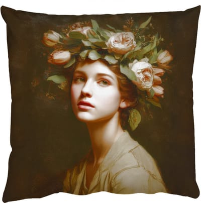 Sierkussens - Kussentjes Woonkamer - 50x50 cm - Bloemenstilte - Vrouw - Portret