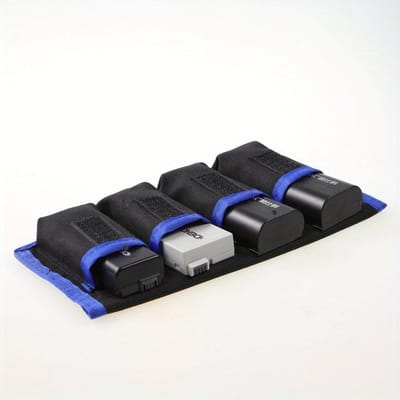 4-Vakken Camera Batterij Organizer Etui | Duurzame Nylon Opbergtas Reizen Oplaadhoes black