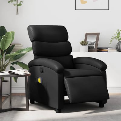 vidaXL - Massagestoel - verstelbaar - elektrisch - kunstleer - zwart