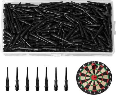 300 Stuks Zwarte Softtip Dartpunten 2BA Schroefdraad - Sterke en Duurzame Plastic Dartpijlen Accessoires met Opbergdoos