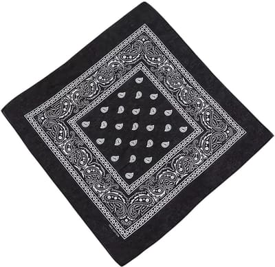 Loud and Clear® - Bandana - Boeren Zakdoek - Heren - Dames - Zwart - 54x54cm