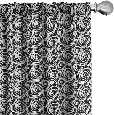 ABAKUHAUS – Moderne gordijnen 2-delige set 75x175 cm – zwart-wit, microvezel